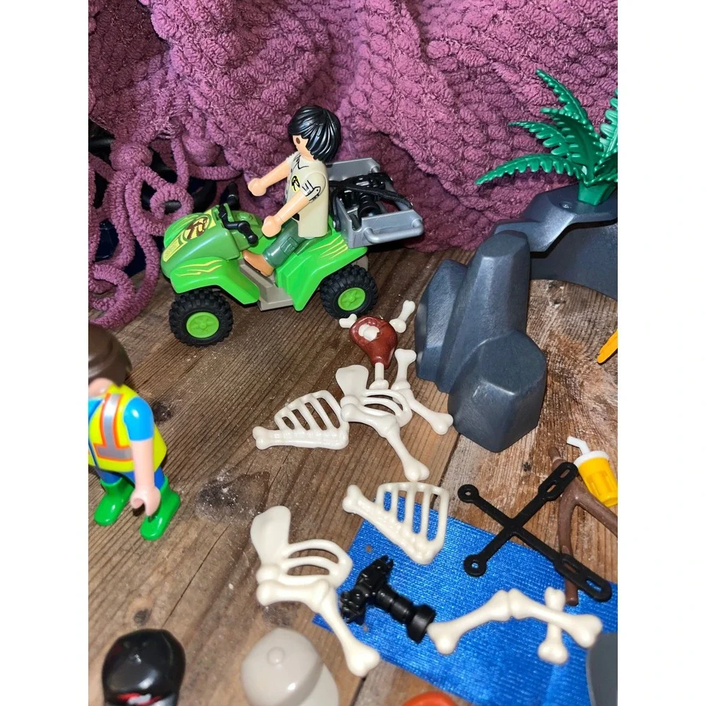 Playmobil Adventure Lot ATV Canoe Tent Figures Skeleton Jungle Safari